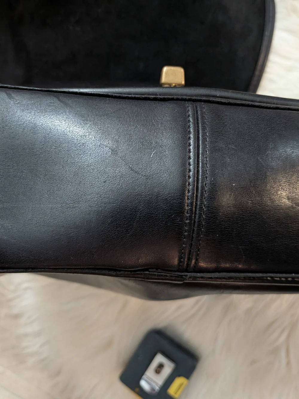 Rare Vintage Coach Small Shoulder Bag #9530 Black Glove-Tanned Leather - Made US